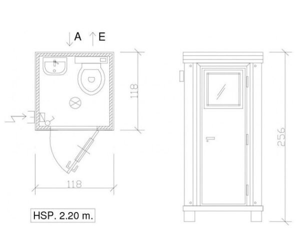 Cabine Sanitaire  avec WC et Lavabo – Image 2