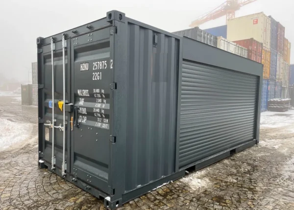 Conteneur de stockage 20 pieds avec volet roulant et porte d'entrée – Image 7