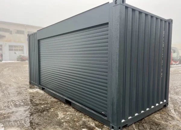 Conteneur de stockage 20 pieds avec volet roulant et porte d'entrée
