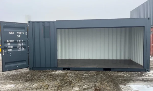 Conteneur de stockage 20 pieds avec volet roulant et porte d'entrée – Image 9